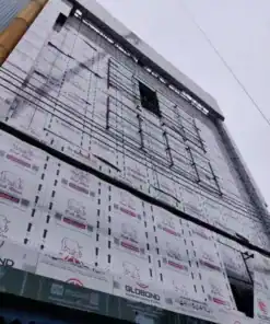 ป้ายหน้าอาคารไฟออกหน้าและออกข้าง SKF เตียวโม่วเส็ง โครงสร้างป้าย