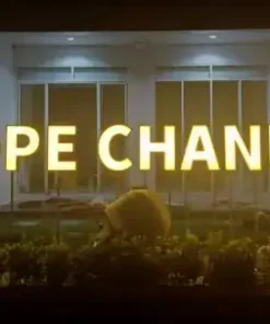 ป้ายไฟแสงออกหน้าตัวอักษรมีขาตั้งพื้น HOP CHANNEL