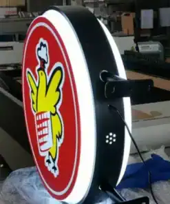 ป้ายกล่องไฟสำเร็จรูป ไก่ย่าง ด้านข้าง