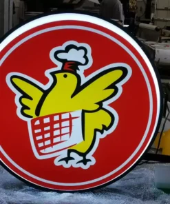 ป้ายกล่องไฟสำเร็จรูป ไก่ย่าง ประกอบ