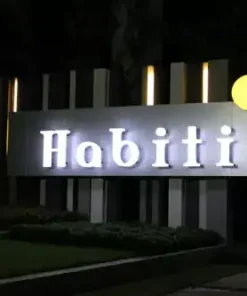 ป้ายหน้าโครงการ Habitia ราชพฤกษ์ เปิดไฟ