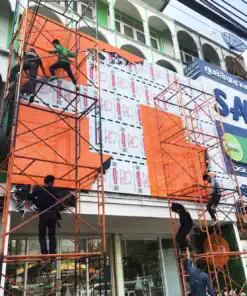 ป้ายไฟร้านอาหาร บ้านลูกชุบ ติดตั้งพื้นหลัง