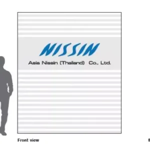 แบบ ป้ายไฟแสงออกด้านหลัง หน้าบริษัท ASIA NISSIN by wesignlab