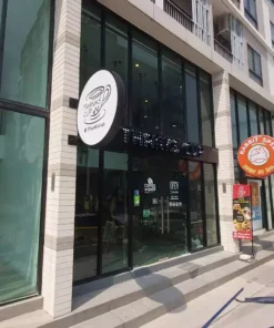 ป้ายไฟวงกลม ตู้ไฟวงกลม สำเร็จรูป thanks cup