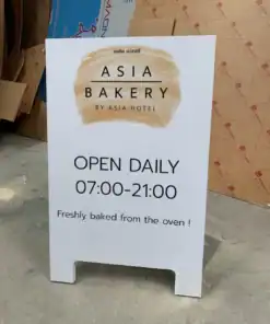 ป้ายตั้งหน้าร้าน ASIA BEKERY มินิมอล