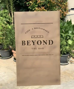 ป้ายตั้งหน้าร้าน BEYOND สีทอง