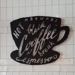 ป้ายร้านกาแฟ ตกแต่งติดผนัง hot coffee