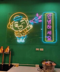 ป้ายไฟนีออน Jame Korean ตัวการ์ตูน